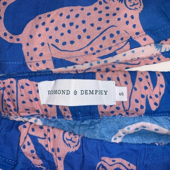 Desmond & Dempsey Long Pyjama Set Blue and Pink - S - Picture 4 of 8